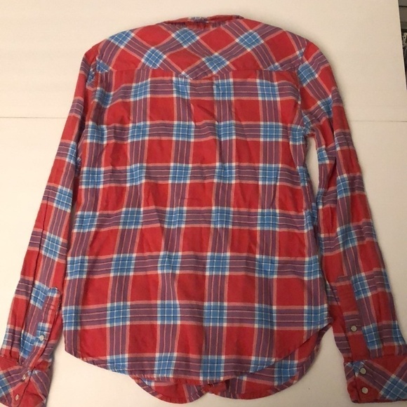 Hollister Cotton Flannel Plaid Shirt with Pearlized Snaps Size Small - Picture 8 of 8